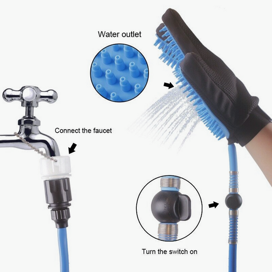 Guante de Baño con Manguera y Dispensador de Agua